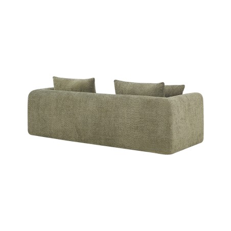 Canapé droit compressé convertible MORPHEO 3 places tissu bouclette vert