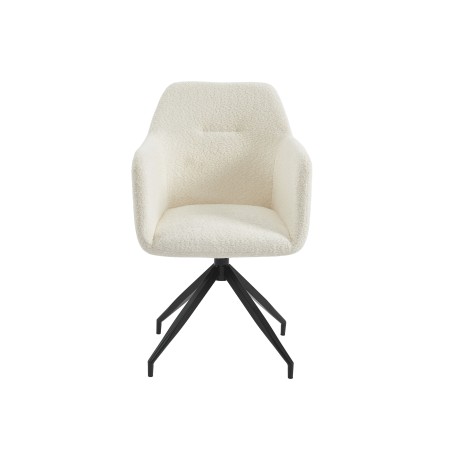 Fauteuil de table pivotant DALSTON tissu bouclette écru