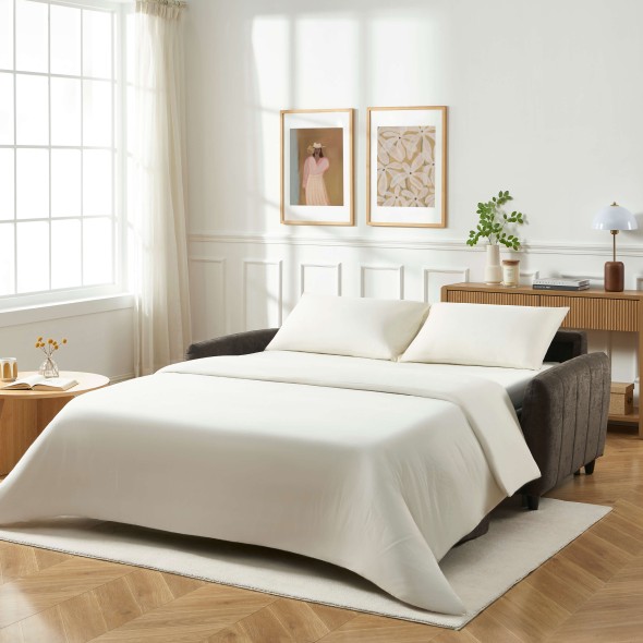 Canapé droit express ORNOA 3 places tissu anthracite