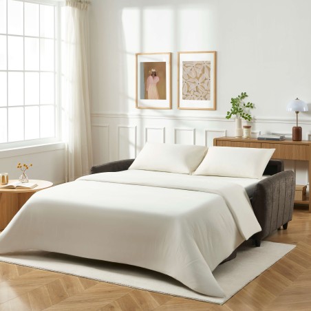 Canapé droit express ORNOA 3 places tissu anthracite