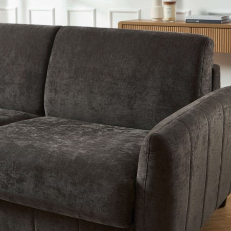 Canapé droit express ORNOA 3 places tissu anthracite