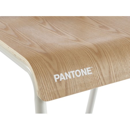 Lot de 2 chaises PANTONE beige sable et placage frêne pieds métal