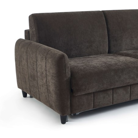 Canapé droit express ORNOA 3 places tissu anthracite