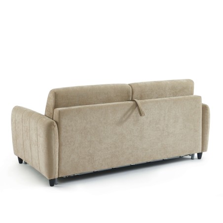 Canapé droit express ORNOA 3 places tissu taupe