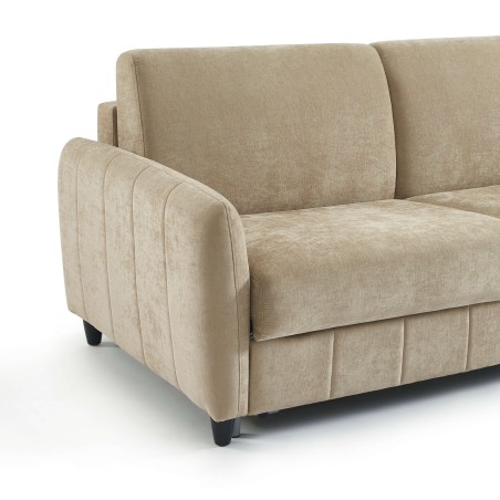 Canapé droit express ORNOA 3 places tissu taupe