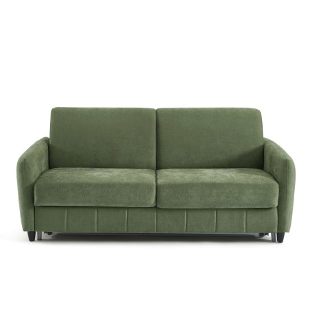 Canapé droit express ORNOA 3 places tissu vert