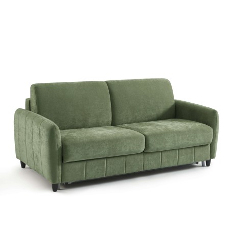Canapé droit express ORNOA 3 places tissu vert