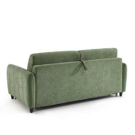 Canapé droit express ORNOA 3 places tissu vert