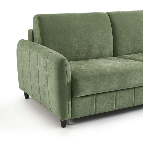 Canapé droit express ORNOA 3 places tissu vert