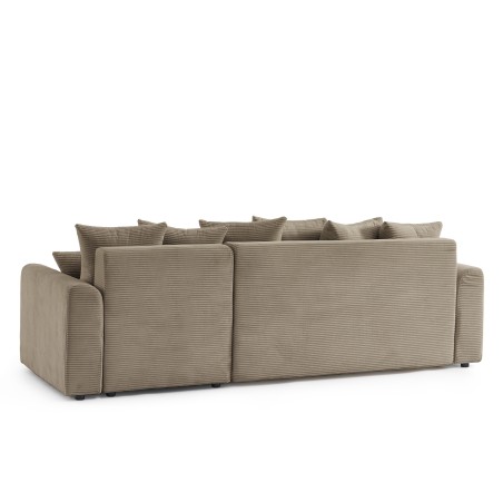 Canapé d'angle convertible et réversible 4 places SOLINE velours taupe