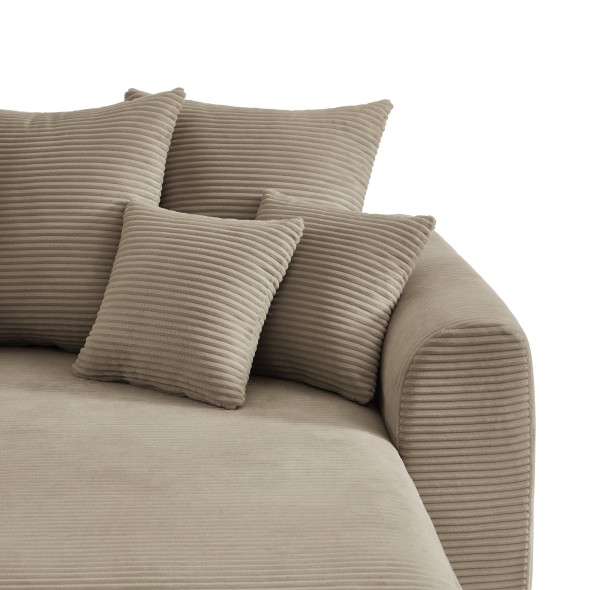 Canapé d'angle convertible et réversible 4 places SOLINE velours taupe