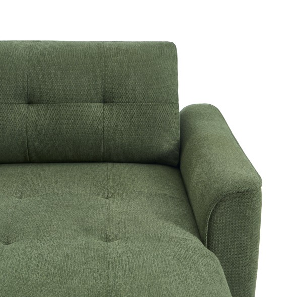 Canapé d'angle convertible et réversible TAMARA 4 places tissu texturé vert