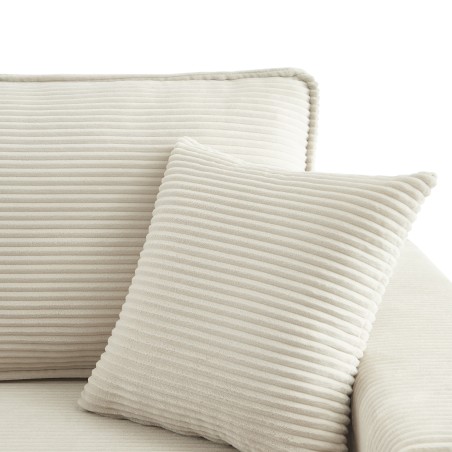 Canapé droit convertible 3 places ZOLA velours côtelé beige