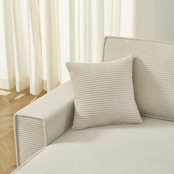 Canapé d'angle convertible et réversible 4 places ZOLA velours beige