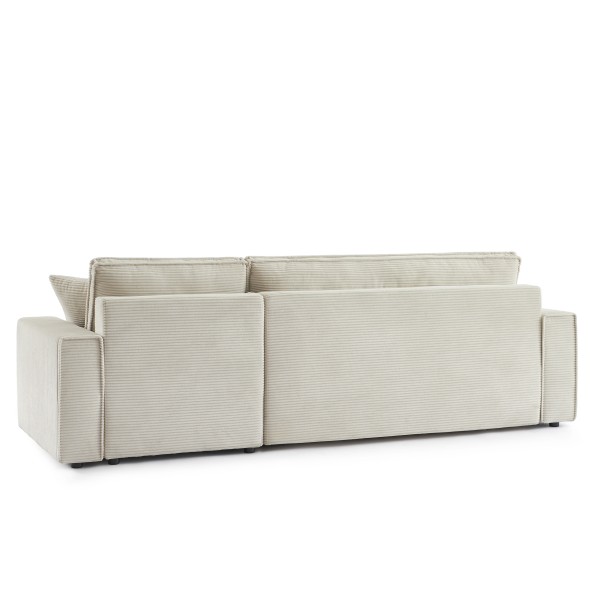 Canapé d'angle convertible et réversible 4 places ZOLA velours beige
