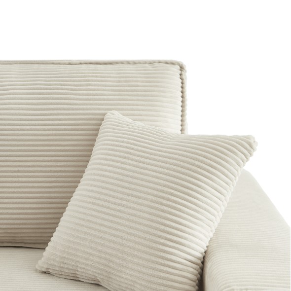 Canapé d'angle convertible et réversible 4 places ZOLA velours beige