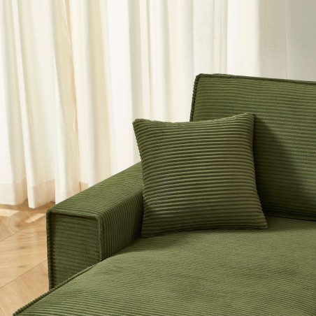 Canapé d'angle convertible et réversible 4 places ZOLA velours vert