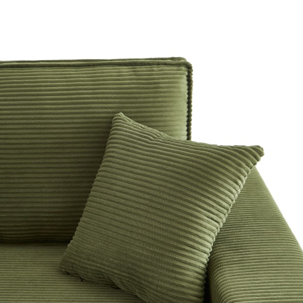 Canapé d'angle convertible et réversible 4 places ZOLA velours vert