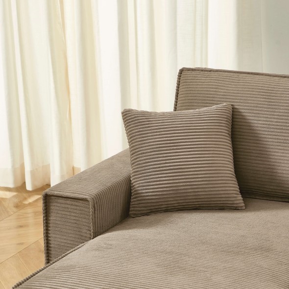 Canapé d'angle convertible et réversible 4 places ZOLA velours taupe