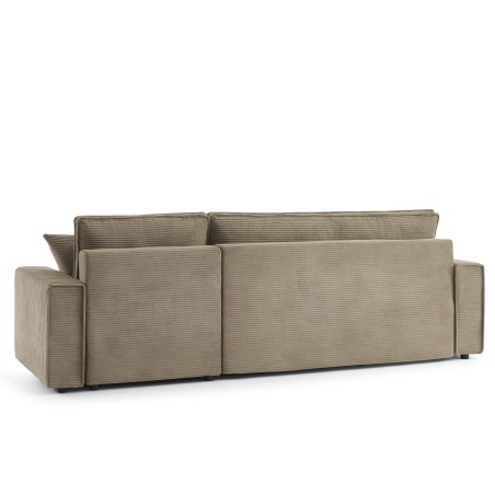 Canapé d'angle convertible et réversible 4 places ZOLA velours taupe
