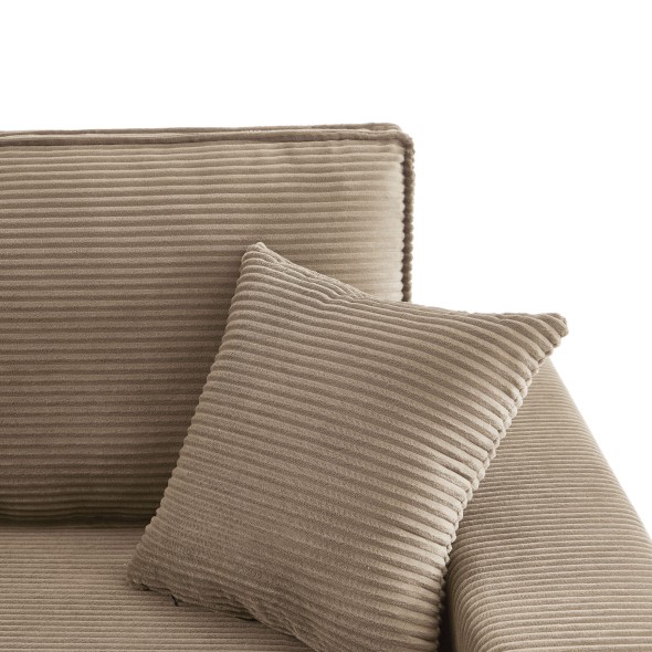 Canapé d'angle convertible et réversible 4 places ZOLA velours taupe