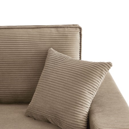Canapé d'angle convertible et réversible 4 places ZOLA velours taupe