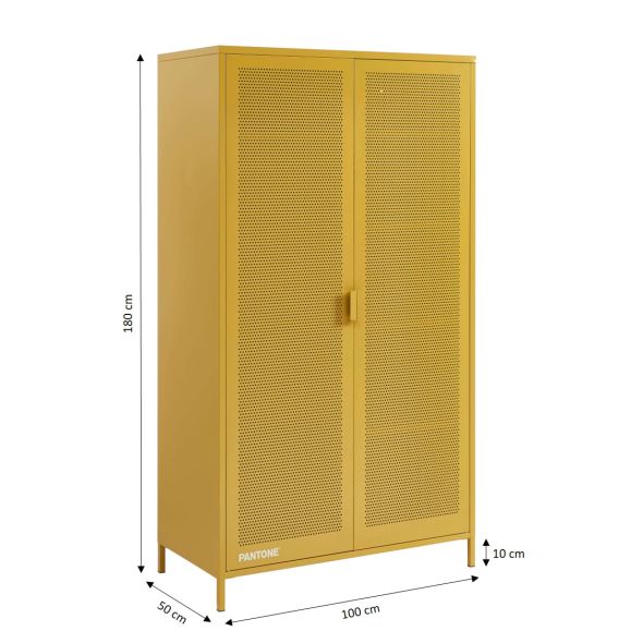 Armoire PANTONE métal jaune moutarde 2 portes