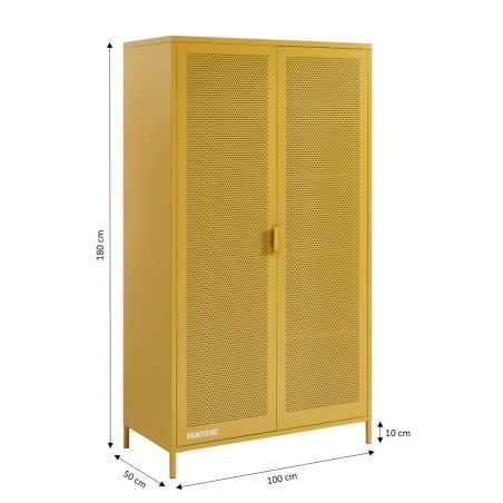Armoire PANTONE métal jaune moutarde 2 portes