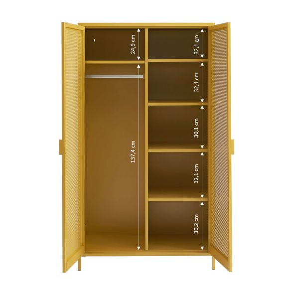 Armoire PANTONE métal jaune moutarde 2 portes