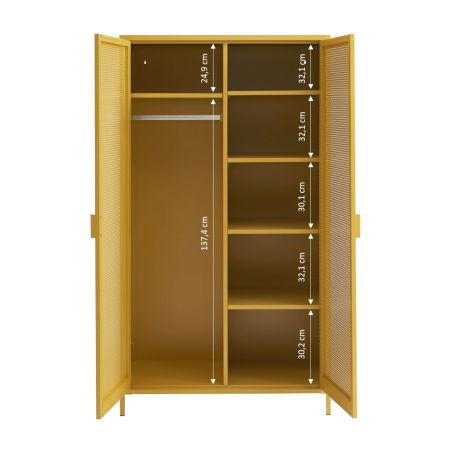 Armoire PANTONE métal jaune moutarde 2 portes