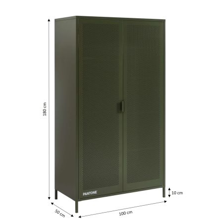 Armoire PANTONE métal vert olive 2 portes
