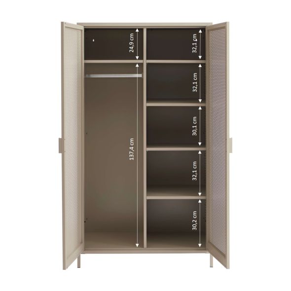Armoire PANTONE métal taupe 2 portes