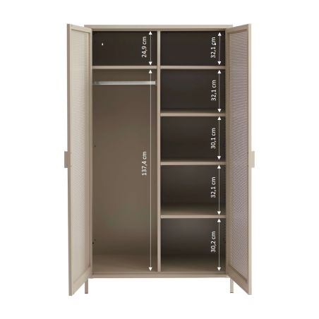 Armoire PANTONE métal taupe 2 portes