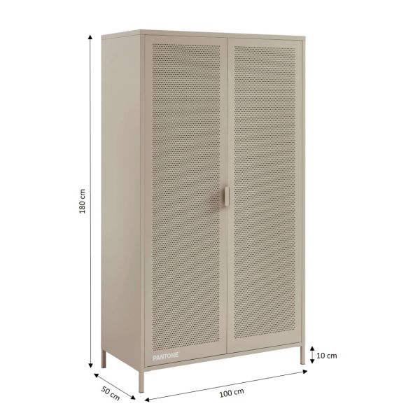 Armoire PANTONE métal taupe 2 portes