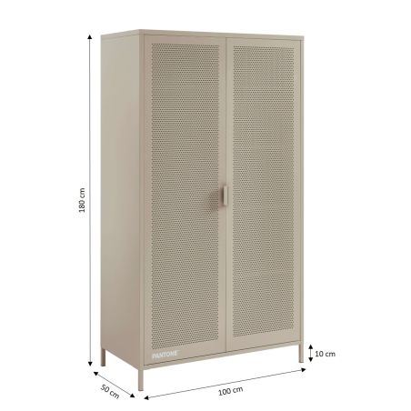 Armoire PANTONE métal taupe 2 portes