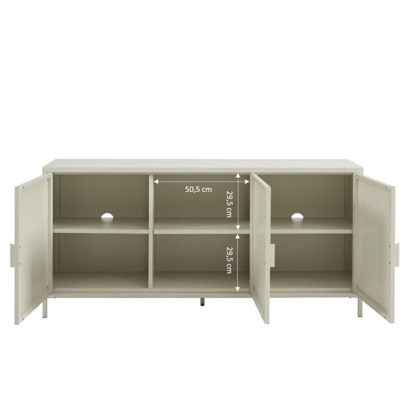Buffet PANTONE 3 portes métal beige sable 160cm