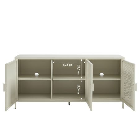 Buffet PANTONE 3 portes métal beige sable 160cm