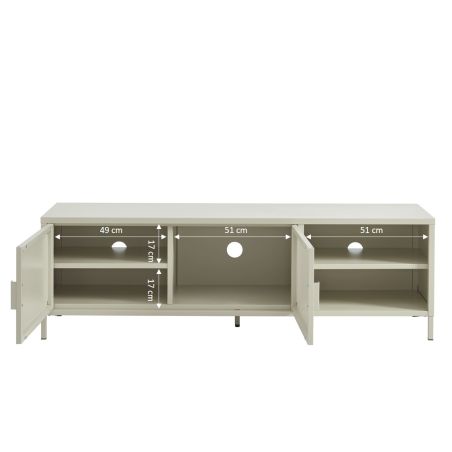 Meuble TV PANTONE métal beige sable 160cm
