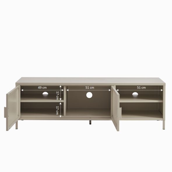 Meuble TV PANTONE métal taupe 160cm