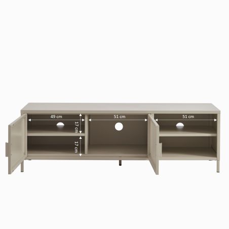 Meuble TV PANTONE métal taupe 160cm