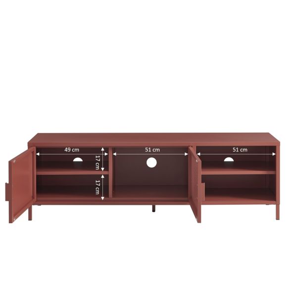 Meuble TV PANTONE métal terracotta 160cm