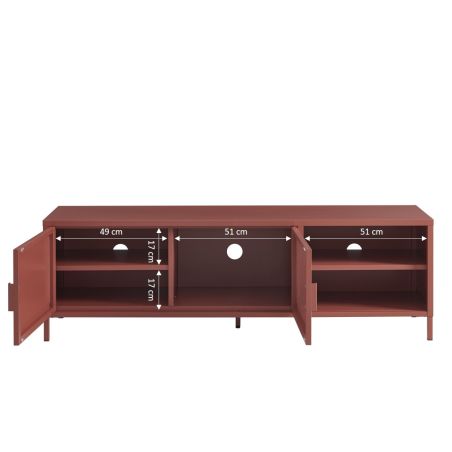 Meuble TV PANTONE métal terracotta 160cm