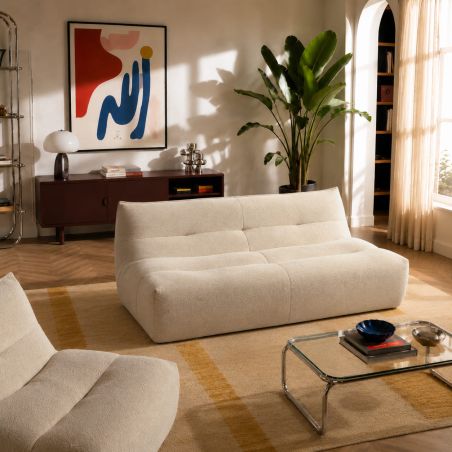 Banquette PANTONE 2 places tissu beige