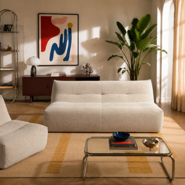 Banquette PANTONE 2 places tissu beige