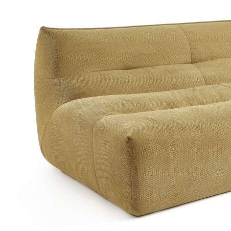 Banquette PANTONE 2 places tissu jaune moutarde