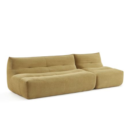 Banquette PANTONE 2 places tissu jaune moutarde