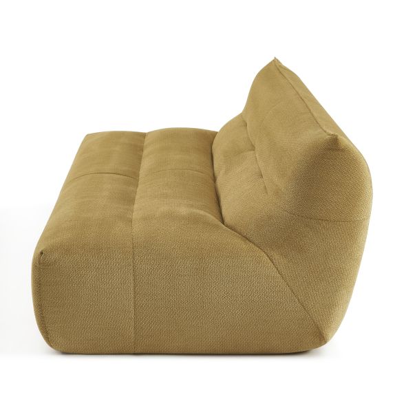 Banquette PANTONE 2 places tissu jaune moutarde