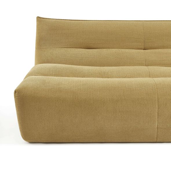 Banquette PANTONE 2 places tissu jaune moutarde