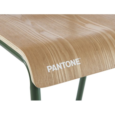 Lot de 2 chaises PANTONE vert olive et placage frêne pieds métal