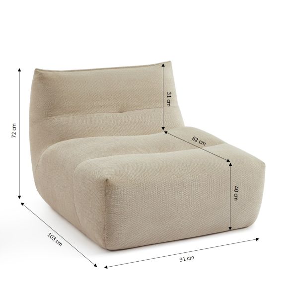 Chauffeuse PANTONE 1 place tissu beige